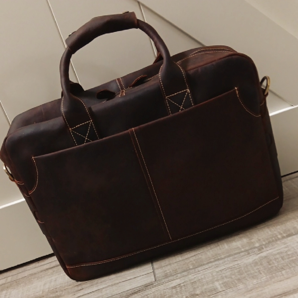POLARE..FULL GRAIN LEATHER BRIEFCASE.